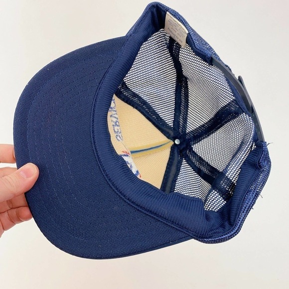 VINTAGE 70s KPL Gas Service Triple Star Mesh Trucker Hat Cap - Picture 5 of 9